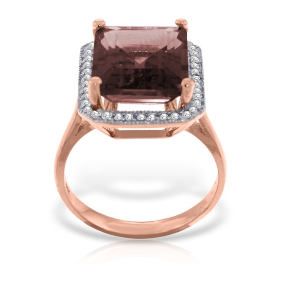 GOLD RING WITH NATURAL DIAMONDS & GARNET - Picture 3 of 6